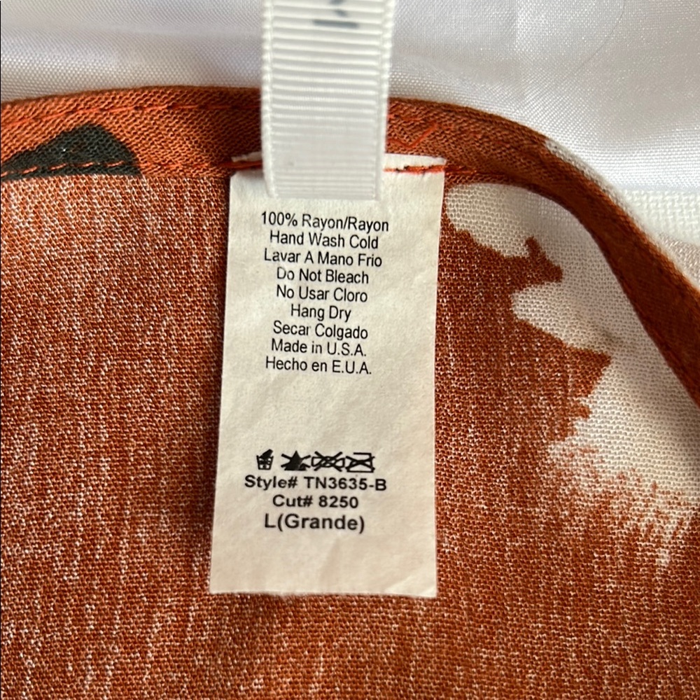 Minimi Burnt Orange Blouse with Lace Trim Sleeves - Picture 6 of 8
